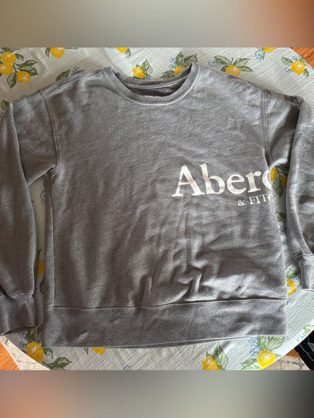 Abercrombie & Fitch Gray Logo Pullover Crewneck